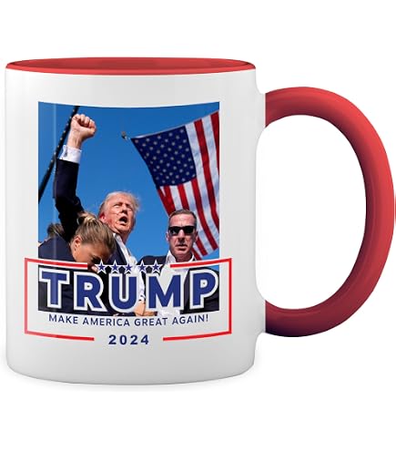 Trump 'I'll Be Back' Terminator Tasse – Weiß Mit Schwarzem Rand, 0,33 L, Mikrowellengeeignet