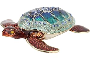 HEEPDD Mgliste Pudełko na biżuterię z żółwiem z Ornamentem z żółwia Morskiego do Wystroju Domu