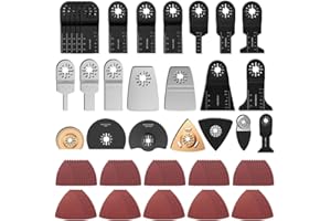 YOUR'S BATH 100 Pcs Lame oscillant Scie multifonctions, Accessoires Outils oscillants Multitool pour Fein Multimaster Dremel Dewalt Einhell pour bois, métal, plastique