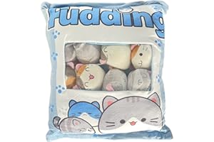 Puruuige Un sacchetto di gatto snack cuscino creativo peluche gatto lombare cuscino posteriore rimovibile soffice bambola animale kawaii divano sedia cuscini decorativi