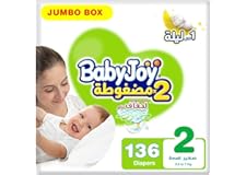 Babyjoy Compressed Diamond Pad, Size 2, Small, 3.5-7 Kg, Jumbo Box, 136 Diapers