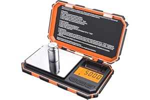 Criacr Digital Pocket Scale, 200g Mini Jewellery Scales with 50g Calibration, Potable Mini Scales Digital with LCD Backlit, 0.01g Precision, 6 Units, Tare Function, for Jewellery, Experiment