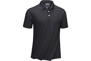 KEFITEVD Męskie Szybkoschnące Koszulki Polo z Krótkim Rękawem na Zajęcia na świeżym Powietrzu Golf T-shirt Turystyczny Poliester Wygodny z Guzikiem