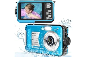 Digitalkamera YISENCE Unterwasserkamera 10ft 1080P FHD 30MP wasserdichte Kamera Anti Shake 16X Digitalzoom Unterwasserkamera zum Schnorcheln (Blau)