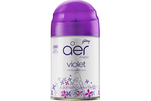 Godrej aer Matic Automatic Room Fresheners Refill Pack | Violet Valley Bloom | 2000 Sprays Guaranteed | Lasts up to 60 days (
