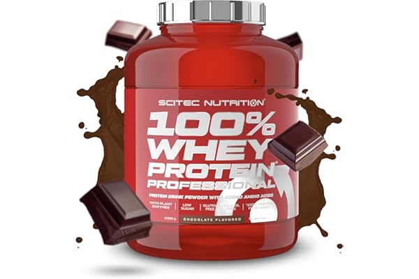 Scitec Nutrition 100% Whey Protein Professional - Amélioré avec des acides aminés supplémentaires et des enzymes digestives - Sans gluten - Sans huile de palme, 2.35 kg, Chocolat