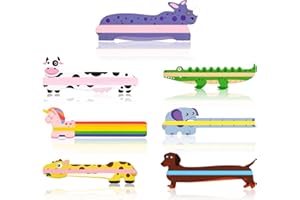 FloraVigo lesehilfe Kinder，7-teiliges Leselineal, Lesestreifen, Kinder-Legasthenie-Abdecklineal, Geeignet für Schüler, Kann Sehstress Reduzieren (Tier)