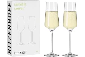 RITZENHOFF 6111008 - Bicchiere da champagne 200 ml - Serie Lichtweiss 2 pezzi, Set 3 con oro vero, per 200 ml - Made in Germany