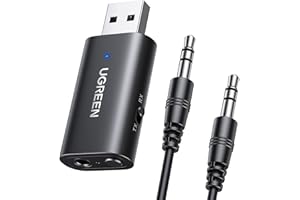 ‎UGREEN UGREEN 5.1 Adapter Bluetooth 2 w 1 gniazdo nadajnika Bluetooth i odbiornik Bluetooth Audio z kablem Aux 1 m do słuchawek telewizor samochodowy TV PC Laptop Tablet głośnik