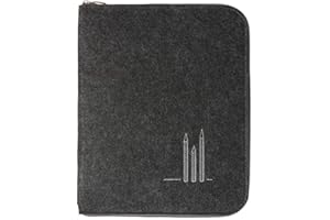 ‎LUXDAG luxdag Schreibmappe aus Filz mit Reißverschluss A4 (Farbe & Bestickung wählbar) - Mappe für Schreibblock, Dokumente, Visitenkarten, Stifthalter - Organizer für Business, Uni & Büro