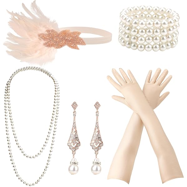 Ensemble D'accessoires À Clapet Gatsby Des Années 1920, accessoires gatsby femme Ensemble D'accessoires À Clapet Gatsby Des Années 1920, accessoires gatsby femme