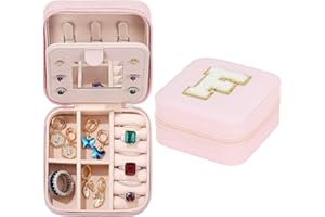 YEJAHY Szkatułka na biżuterię dla dziewcząt, mała szkatułka na biżuterię dla kobiet i dziewcząt, organizer na biżuterię, organizer na łańcuszek, organizer na biżuterię, na podróż dla dziewcząt (F)
