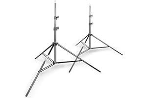 EMART 260cm Lichtstativ Aluminium Stabil Fotografie Stativständer, Lampenstativ Licht Stativ für Video Photo Studio, Hintergrund, Softbox, Reflektor - 2 Stück