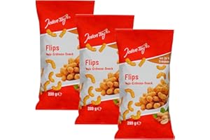ZAMA4ZINGO Jeden Tag Erdnussflips 200g | Knusprige Knabberfreude mit Sonnenblumenöl, ideal für Snacks und Partys (Erdnussflips, 3er Pack)