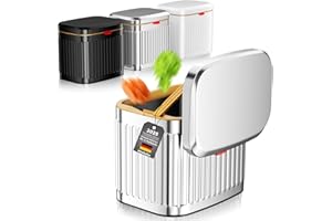 MIHOHO Bidone per compost in acciaio inox per cucina, cestino per la spazzatura da appendere con coperchio, 4 l, contenitore per compost da cucina per il piano di lavoro, contenitore per compost sotto il