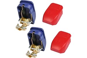 FOCCTS 2Pair of Battery Clamps Terminal Battery Quick Release Connectors 12V Battery Terminals Clamps Connectors Quick Disconnect Terminals of Caravan Car Van motorhome Marine (Red & Blue)