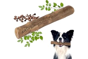 AYESY Drewno kawowe do żucia psa, opieka stomatologiczna dla psów i ząbkowanie szczeniaka zabawki do żucia, naturalne, długotrwałe drewno kawowe kij dla psów i szczeniąt, M
