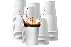 CHEF ROYALE Pack of 1000x 7oz Paper Cups for Hot & Cold Drink Disposable Coffee Cups Eco Friendly Cups Perfect to Use for Your Home, Office, Cafe, Work Outdoors White Cups (1000, 7oz)
