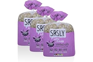 SRSLY Low Carb Keto Seeded Rolls – 3 Packs of 4 Rolls - 3.5g Carbs 190 Kcals Per Roll - Freshly Baked Light & Fluffy Bread – Sugarwise Certified High Protein High Fibre Low Sugar