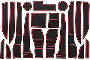 CDEFG pour Opel Mokka X Tapis Anti-poussière Antidérapante, Coupe Porte Intérieure Tasse Boîte de Bras Tapis de Stockage Auto Accessoires (Rouge)