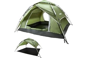 ‎YORBAY Yorbay 2 in 1 Pop Up Camping Zelte für 2-4 Personen, doppelwandig Wasserdicht UV-Schutz Kuppelzelte Wurfzelte für Familie, Trekking, Outdoor, Festival