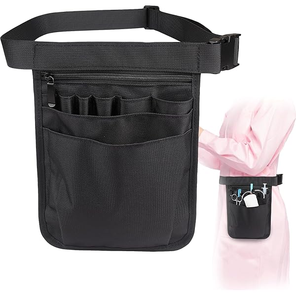 Borsa da infermiera,25 x 18 cm Borsa da infermiera,Marsupio Infermiera,Marsupio da infermiera regolabile,Borsa multifunzionale per infermiere,per Forbici, Garza e Altre Forniture Mediche (Blu