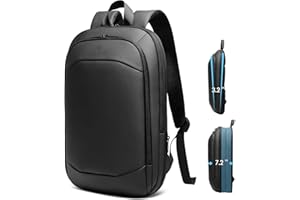 HEROIC KNIGHT Slim Laptop Backpack, Expandable Business Travel Backpack, Water-Resistant Anti Theft Laptop Rucksack, Lightweight Computer Work Bag Daypack For Men Women, Fits 15.6 Inch- Black