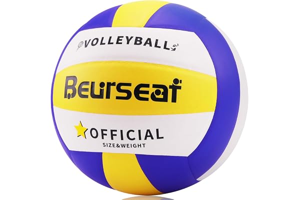 Beurseaf Ballon de Volley, Ballon Volley, Taille Officielle 5 Ballon Beach Volleyball, Soft Touch Volley Ball, pour Intérieur/Extérieur