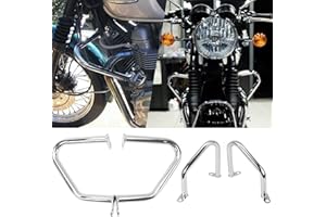 LORABABER Engine Guard Crash Bars Compatible with Bonneville Bobber Bonneville T100 T120 2017-2024 Speed Twin 900 2023-2025 (Chrome)