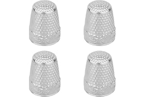 GOSKNOR 4pcs Dés à Coudre en Métal pour les Doigts, Dés à Coudre en Métal pour Protéger Bout des Doigts Dés à Coudre pour Broderie Main Quilting Accessoires Couture Tricot Outils Bricolage (Argent)