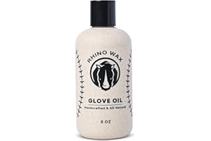 Rhino Wax - Baseball Glove Oil (8 oz) - Premium Baseball and Softball Glove Oil to Break in Gloves Fast - Soften and Lubricate Your Glove Before Applying Baseball Glove Conditioner - Prevent Cracking