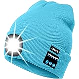 ATNKE Berretto Bluetooth con LED Illuminato, USB Ricaricabile Wireless Musicale Cappello Corsa Ultra Bright 4 LED Impermeabil