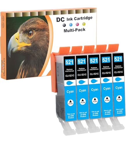 ESMONLINE 10 Kompatible XL Druckerpatronen Für Canon PGI-520 / CLI-521 – 5 Farben – Hohe Reichweite Für IP/MP/MX Serie