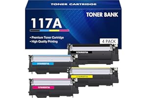 TONER BANK 117A Toner Cartridge 4 Pack: Compatible for HP 117A W2070A for Color Laser MFP 178nw 179fnw 150nw 150a 178nwg 179fwg 178 179 150 Printer (Black Cyan Yellow Magenta)
