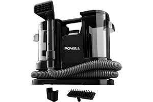 Powell mattvätt och fläckborttagare 450 W för soffa, madrass och bil, svart | Bärbar textilrengörare och tvättsugare för klädsel, bilsäten, trappor och mattor, 1,8 L vattentank, väger 3,5 kg