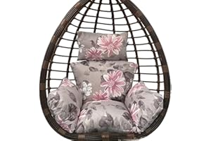 TIELAG Hanging Basket Chair Cushion, Garden Swing Cushion, Outdoor Egg Chair Cushion Hammock Chair Pads with Head Pillow, Seat Cushion Only, B