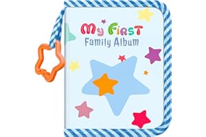 FINTIE Album fotograficzny dla dzieci, 4 x 6 cali, 18 zdjęć, album rodzinny z tkaniną okładką i haczykiem dla noworodków/dzieci/małych dzieci/prezenty urodzinowe dla Baby Shower, (gwiazdy)