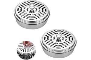 KENSBRO 2 Stücke Edelstahl Mückenspirale Mit Deckel, Mückenspirale Halter Box, Räucherspiralen Halter für Haus Garten Camping Angeln Reise Outdoor