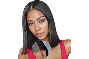 EINBEAUTY Wear and Go Glueless pelucas mujer pelo natural Pre-Cut Lace Wigs Pre Plucked Hairline BOB Straight Wig Bleacheted Knots Upgraded for Black Women 4×4 HD Lace Beginner Friendly 180% Density 12inch
