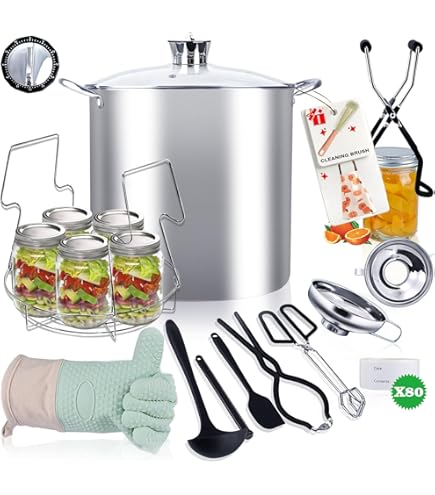 Canning Pot ＆ Canning Kit 7 stks/Set 21,5 Qt waterbad Canner Pot Food Grade Satinless stalen inblikpot met rek en deksel Canning Supplies