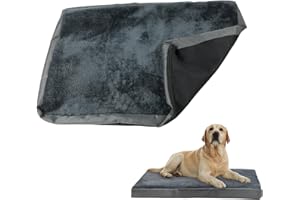 Nepfaivy Waterproof Dog Bed Cover -Washable Dog Crate Mattress Replacement Cover, Dark Grey, 90×60cm