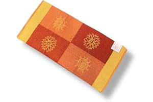 SpazioTessile Tappeto Stuoia Cucina Multiuso 100% Cotone Indiano Ricamo 6 Misure 6 Colori CH (Arancio, 55x110)