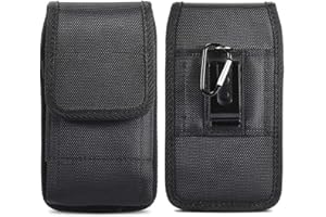 JIUNINE hülle für artfone C1+ / Emporia v50 Seniorenhandy, Gürteltasche Handytasche Oxford Leinwand Gürtel Schutzhülle Case Kompatibel mit Gigaset GL390 3,5-4,0 Zoll Rentner Handy, Schwarz