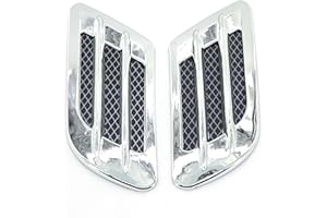 Fuworance Grille d'aération latérale chromée pour grille d'aération de voiture - Autocollant universel chromé