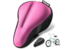 ANZOME Kids Gel Bike Seat Cushion Cover, 9"x6" Memory Foam Child Bike Seat Cover Extra Soft Small Bicycle Saddle Pad, Kids Bicycle Seat Cover with Water&Dust Resistant Cover