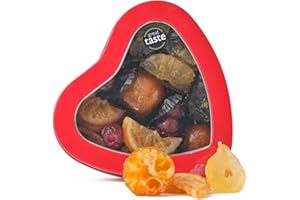 Walnut Tree Heart-Shaped Tin – Gourmet Glace Fruit Gift, Crystallised Fruits – Handpacked in the UK – Great Taste Award Winner – Luxury Gift Selection, Birthday, Anniversary, 220g