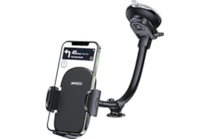 APPS2Car Uchwyt na telefon komórkowy do samochodu, uchwyt na telefon komórkowy, łabędzia szyja, przednia szyba / deska rozdzielcza, uchwyt na telefon, kompatybilny z iPhone 12/Pro Max, Samsung Galaxy S21/Ultra, Google Pixel, itp.