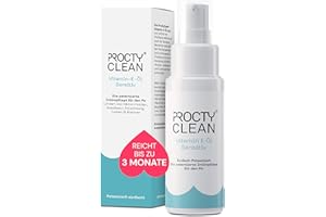 ‎PROCTYCLEAN ProctyClean Vitamin-E-Öl für den Po! Alternative für Hämorrhoiden Salbe, feuchtes Toilettenpapier, Salbe für Analfissur, Po Dusche. Intimpflege Damen, Männer. Bei Hämorrhoiden, Entzündungen