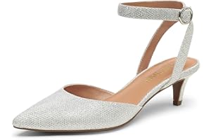 DREAM PAIRS Low Heels for Women Wedding Dress Low Heels Closed Toe Pump Shoes DPU215