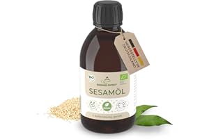 ‎MASSAGE-EXPERT MASSAGE-EXPERT Sesamöl Bio kaltgepresst - Gereiftes Basisöl für Massage, Ayurveda, Hautpflege und Haarpflege [250 ml Flasche mit Spritzeinsatz]